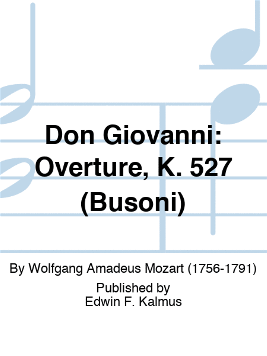 DON GIOVANNI: Overture, K. 527 (Busoni) Score scores gallery preview page 1