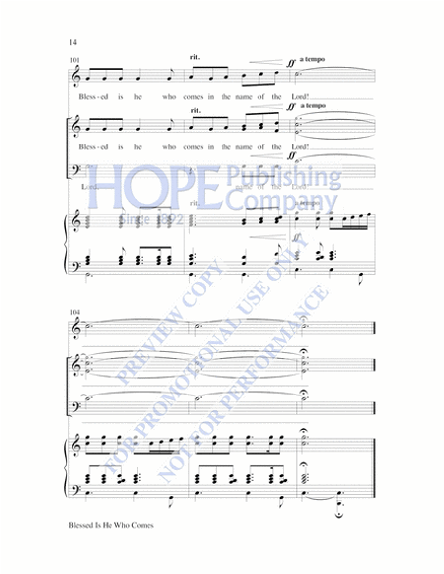 Blessed Is He Who Comes by Lloyd Larson 3-Part - Sheet Music page 15