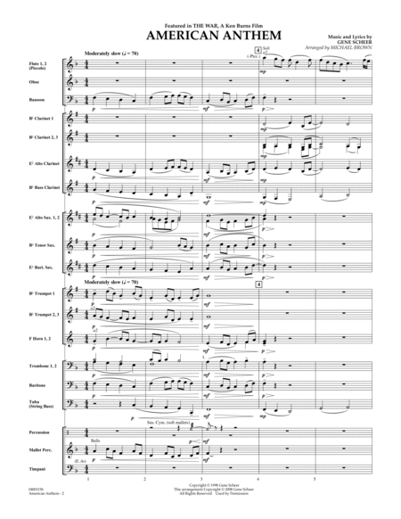 American Anthem (from The War) - Full Score