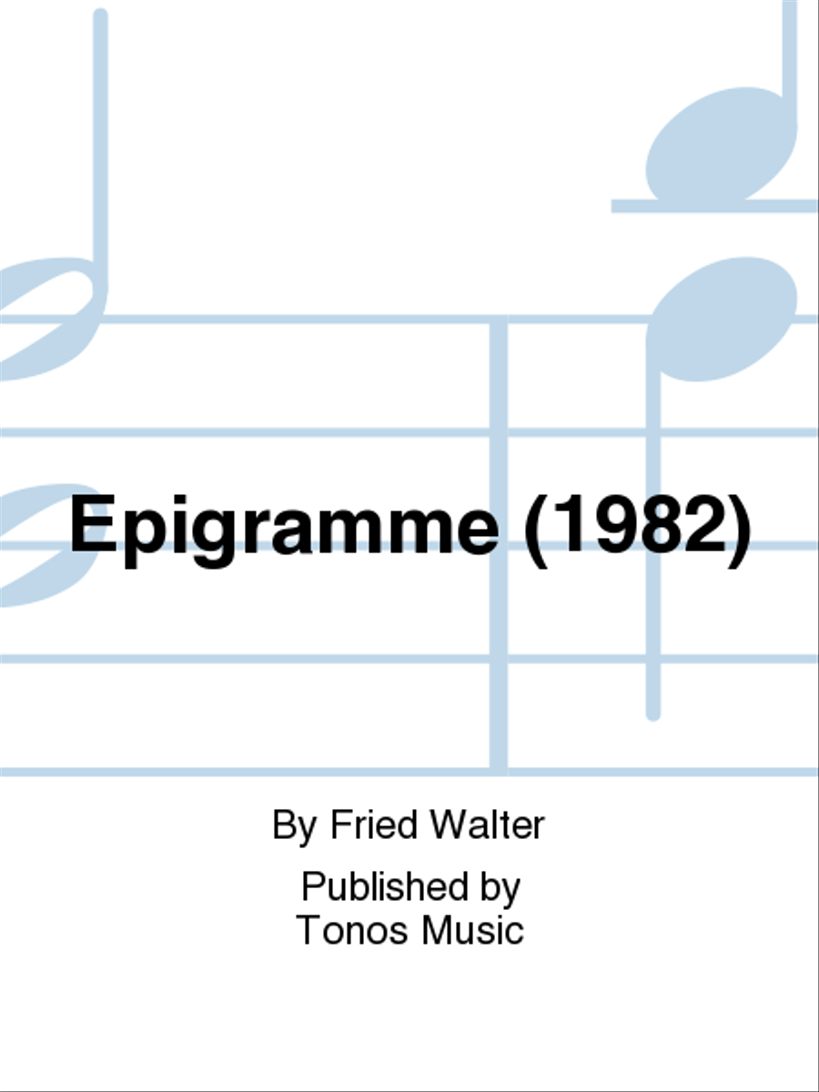 Epigramme (1982) Epigramme (1982) String Orchestra scores gallery preview page 1
