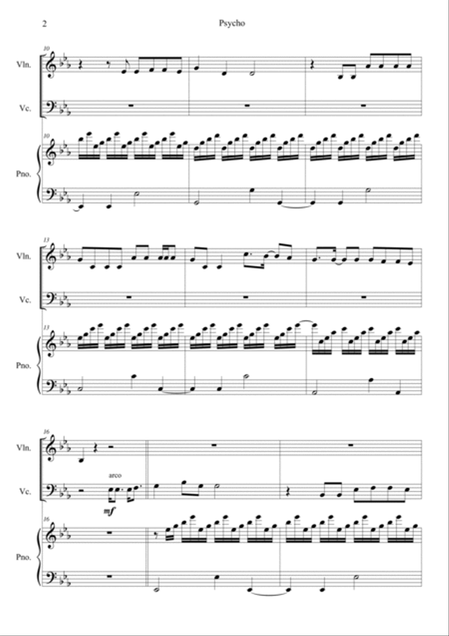 Psycho Piano Trio scores gallery preview page 2