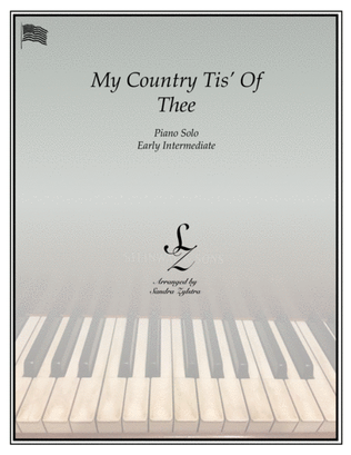 Book cover for My Country Tis' Of Thee (early intermediate piano solo)