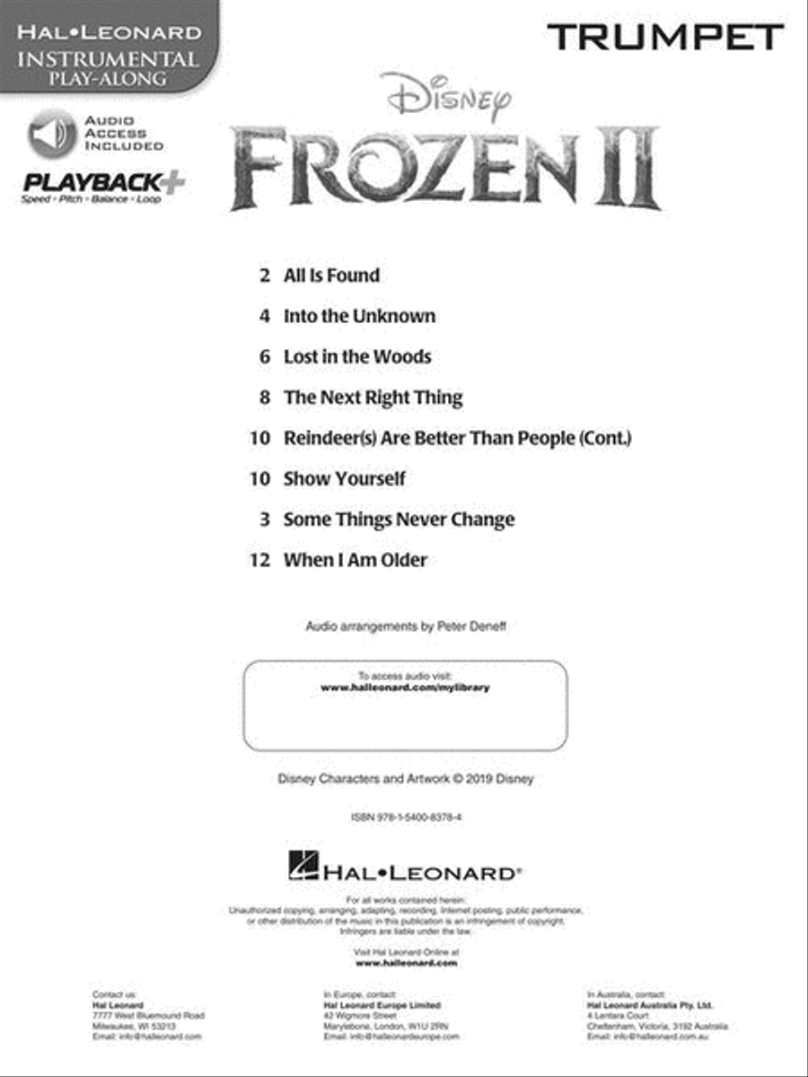 Frozen 2 Trumpet Play-Along Trumpet Duet scores gallery preview page 3