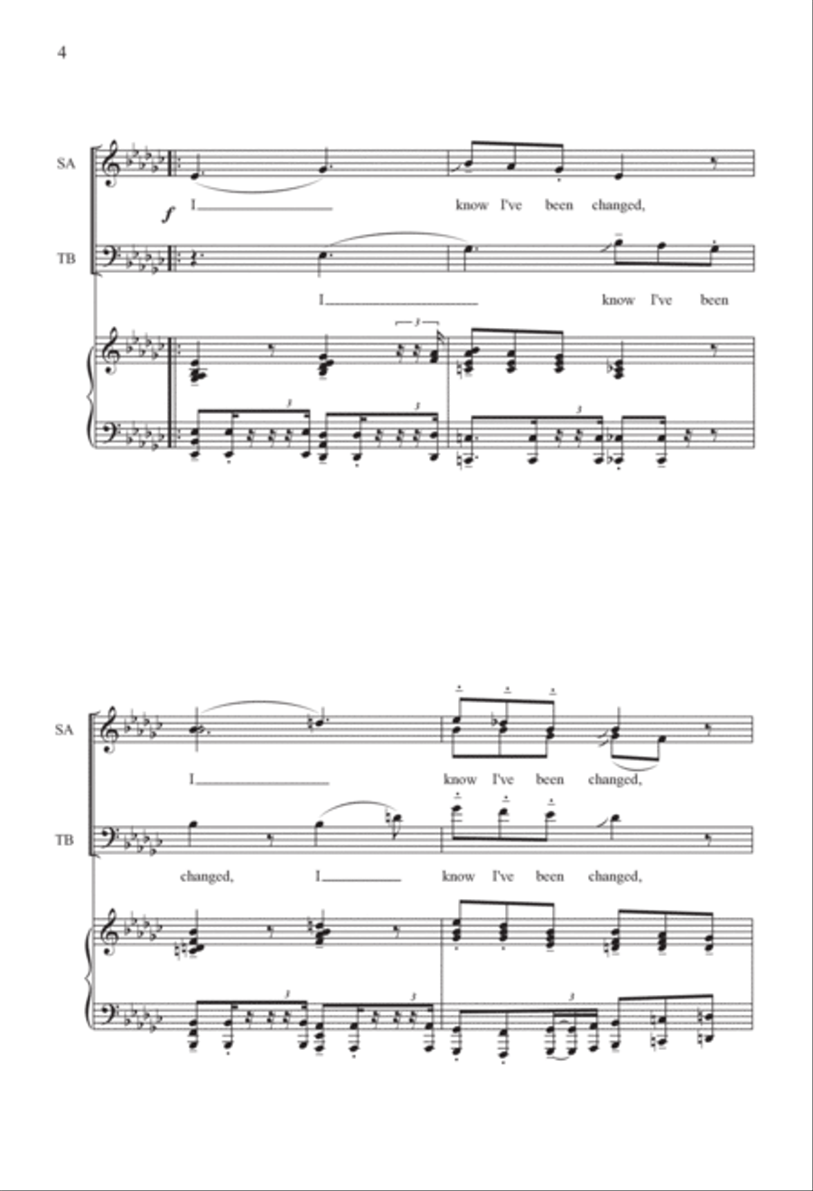I Know I've Been Changed 4-Part scores gallery preview page 4