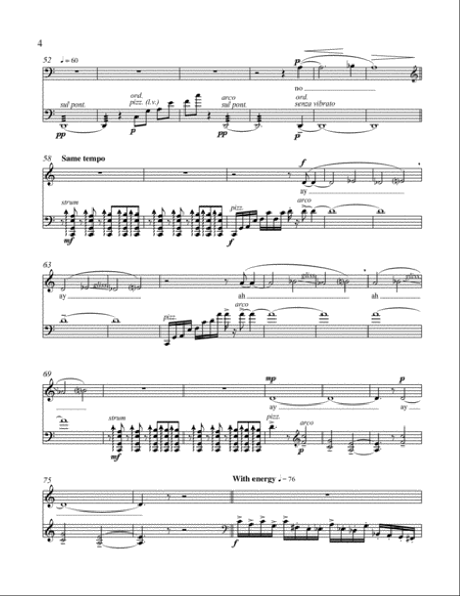 Aegupton: A Dance Piece for Baritone/Countertenor and Violoncello Baritone Voice scores gallery preview page 4