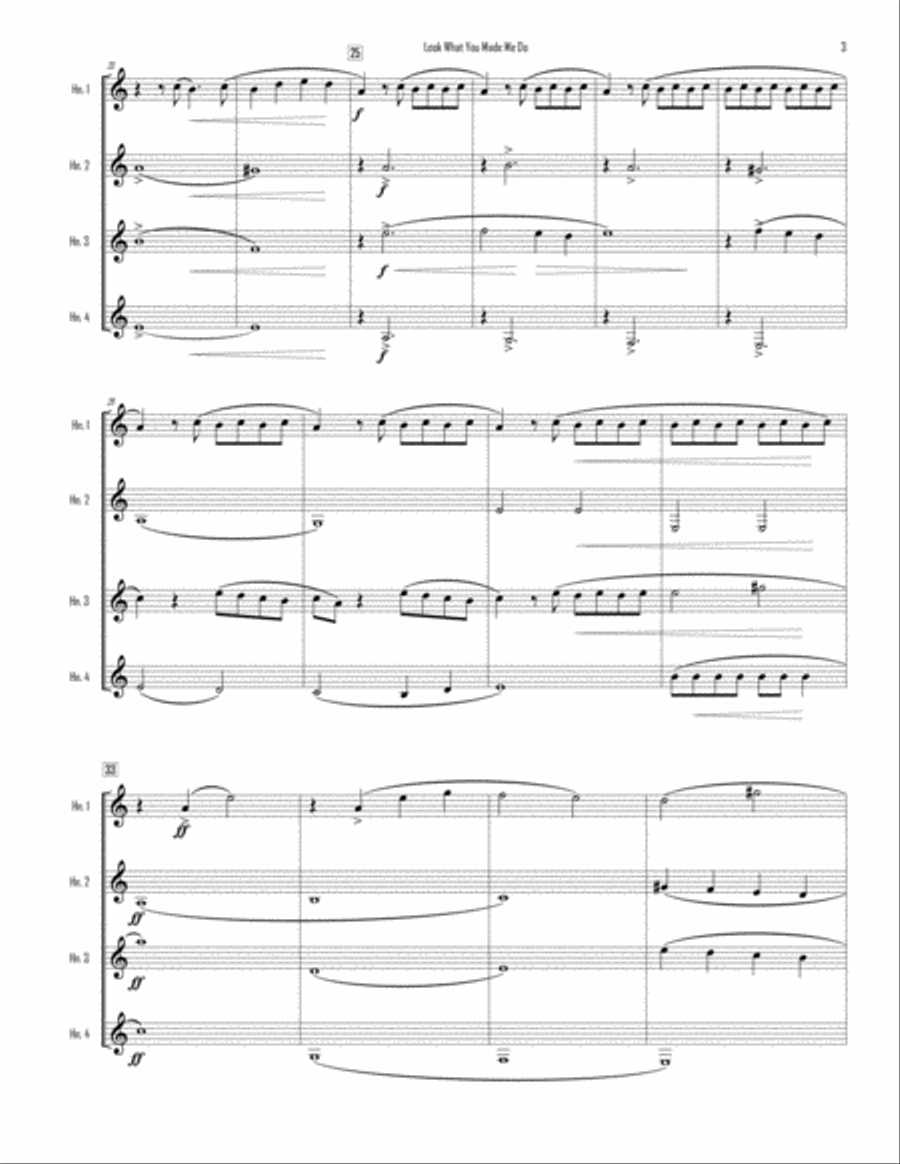 Look What You Made Me Do Horn Solo scores gallery preview page 3