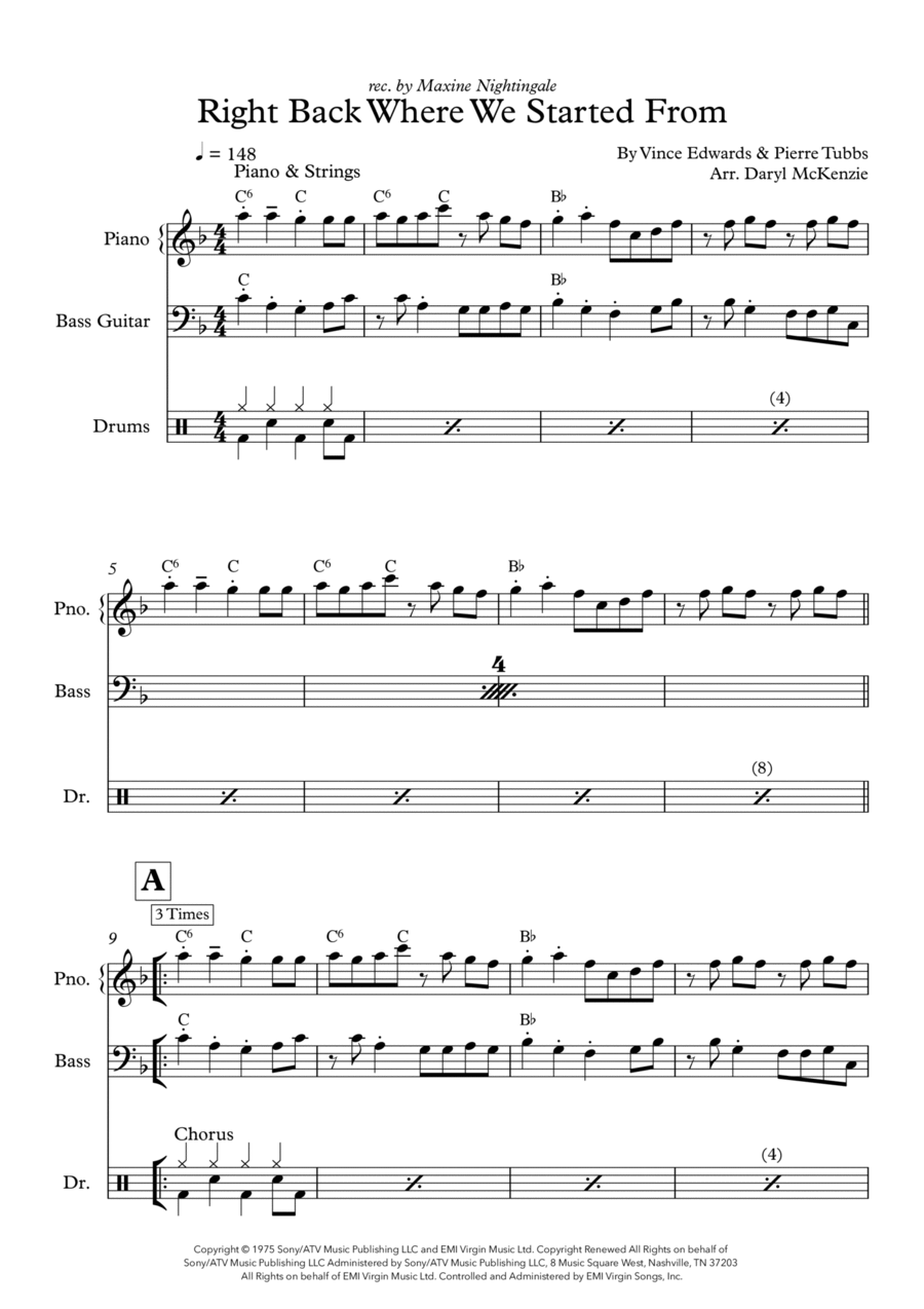 Right Back Where We Started From Bass Guitar scores gallery preview page 1