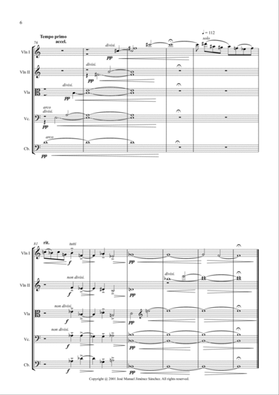 Contemplación 1, para orquesta de cuerda String Orchestra scores gallery preview page 6