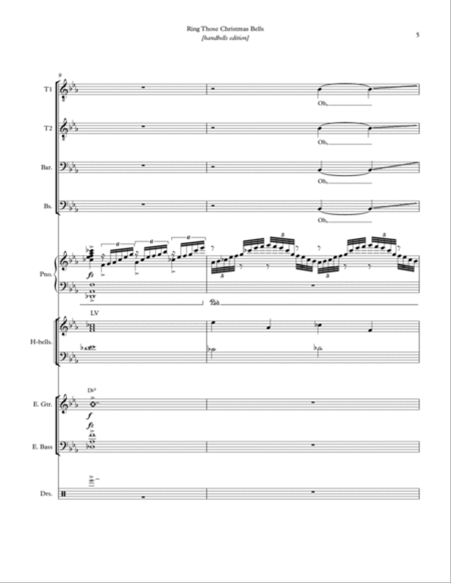 Ring Those Christmas Bells Handbell Choir scores gallery preview page 5