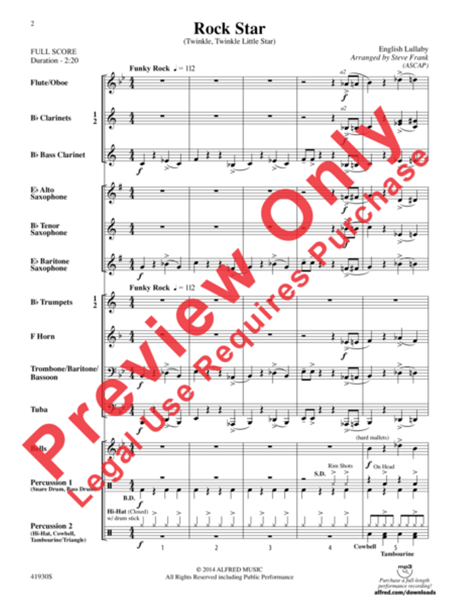 Rock Star Concert Band scores gallery preview page 3