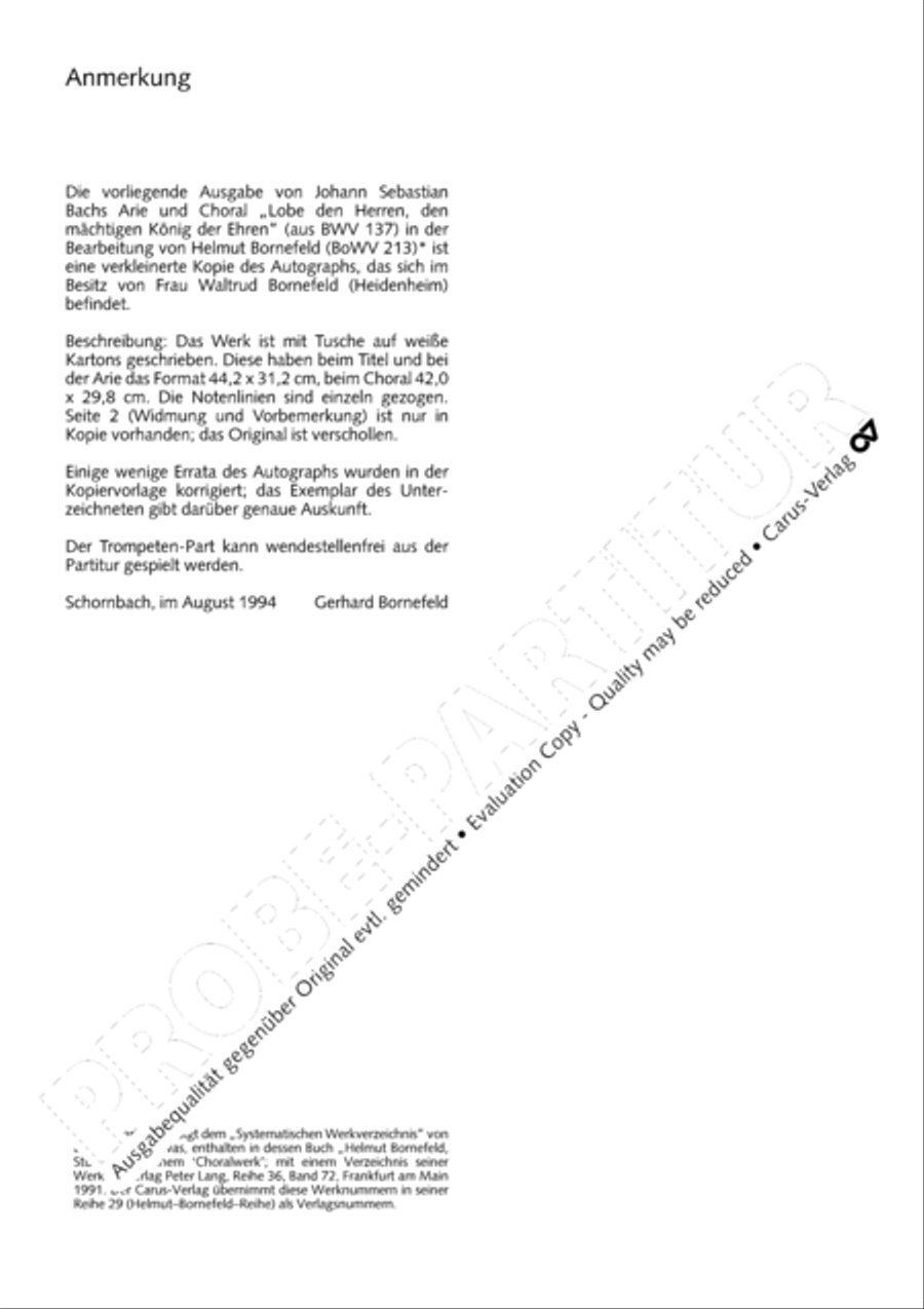Praise ye, Almighty God, King and our ruler exalted (Lobe den Herren, den machtigen Konig) Tenor Voice scores gallery preview page 15