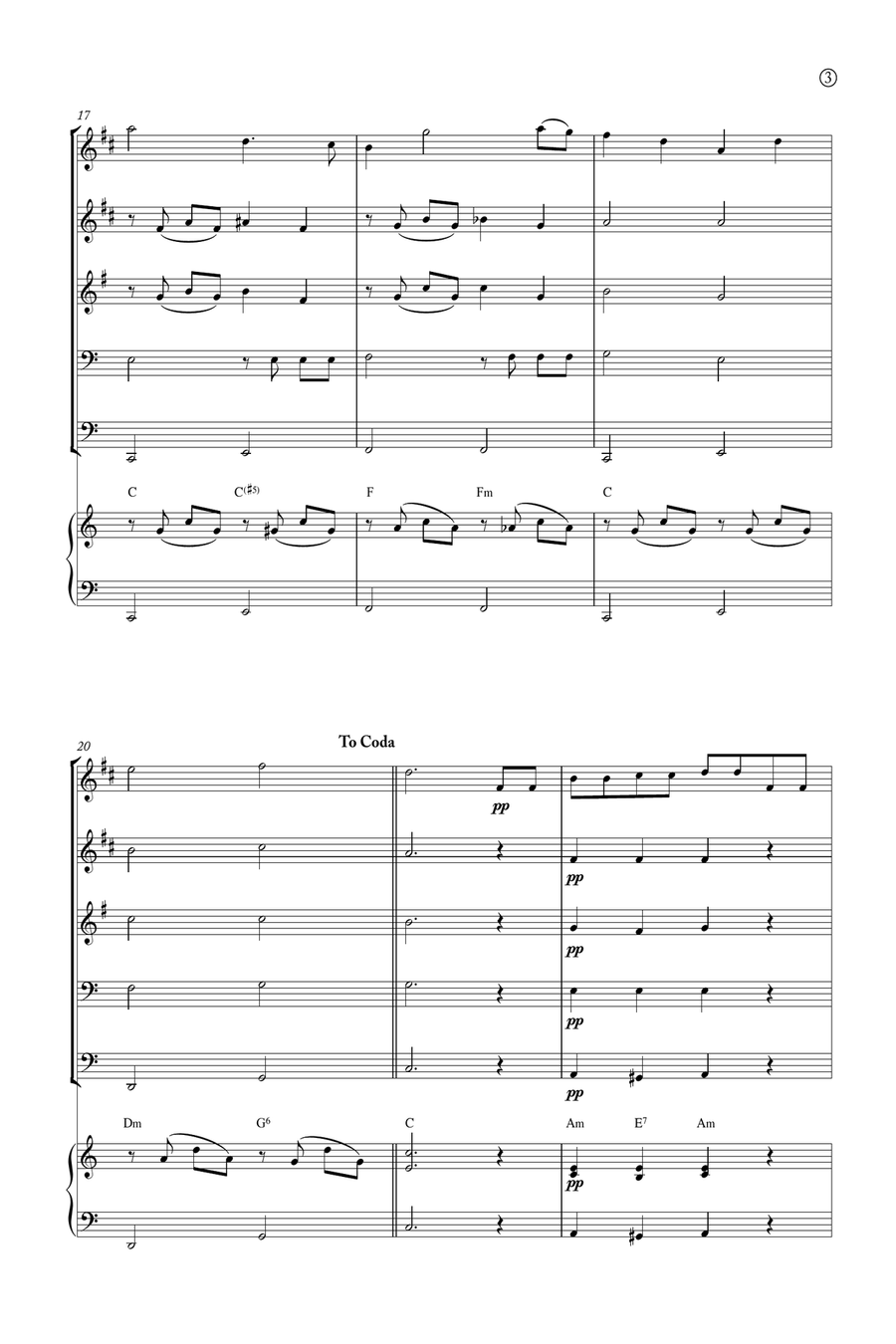 Hymne A L'amour Brass Quintet scores gallery preview page 3