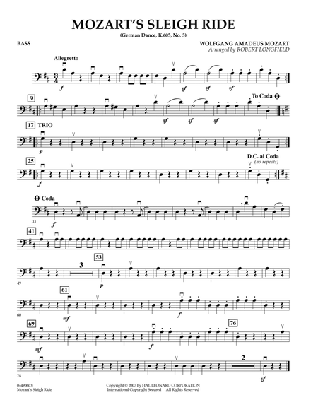 Mozart's Sleigh Ride (German Dance, K.605, No.3) - Bass
