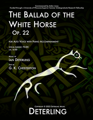 Book cover for The Ballad of the White Horse, Op. 22 (for alto voice and piano)