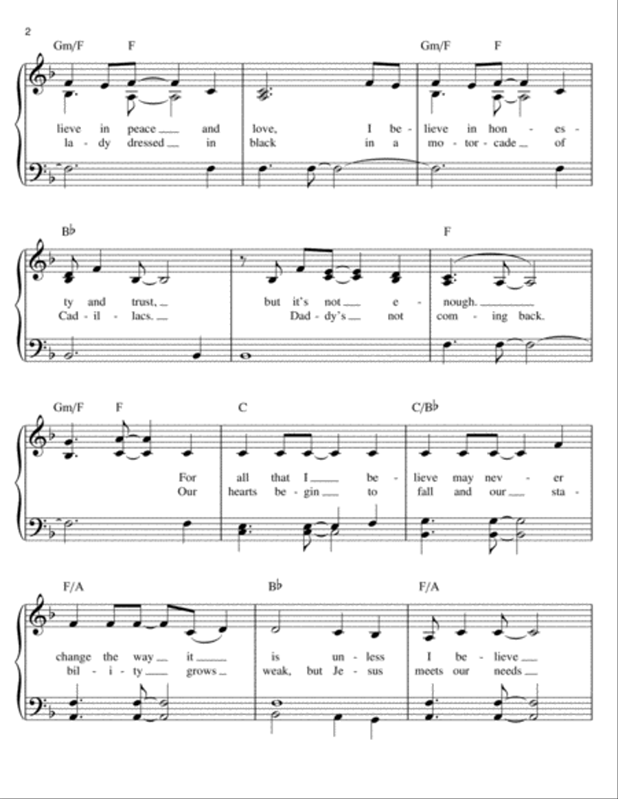 Where There Is Faith Where There Is Faith Easy Piano scores gallery preview page 2