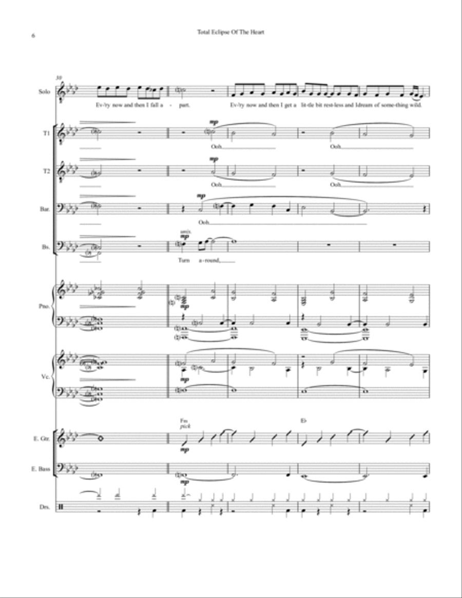 Total Eclipse Of The Heart Small Ensemble scores gallery preview page 6
