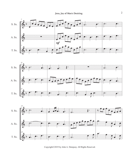 Jesu, Joy of Man's Desiring (Sax Trio: SAT) image number null