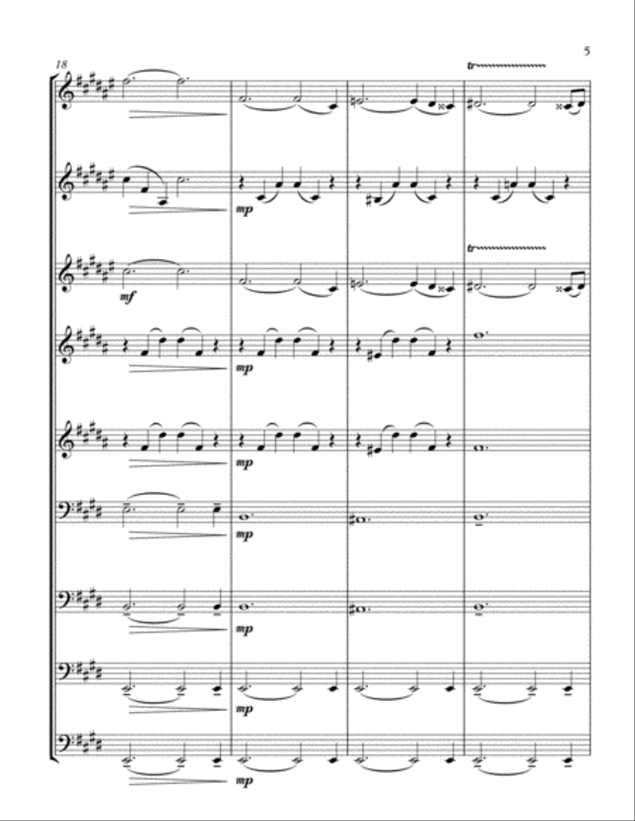 RIMSKY KORSAKOV 1844-1908 SCHEHERAZADA SUITE BRASS ENSMEBLE arrenged by KHUUSHAAN BATZAYA Brass Ensemble scores gallery preview page 5