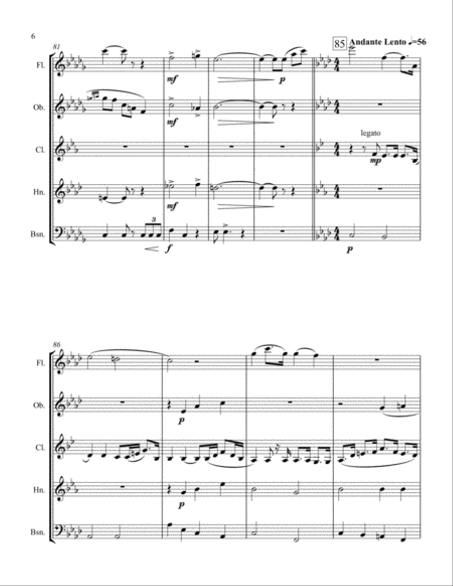 Scenes from La Bohéme for WW Quintet Woodwind Quintet scores gallery preview page 6
