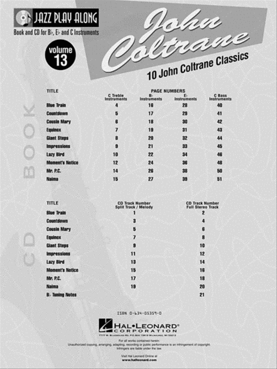 John Coltrane - Volume 13 C Instrument scores gallery preview page 3