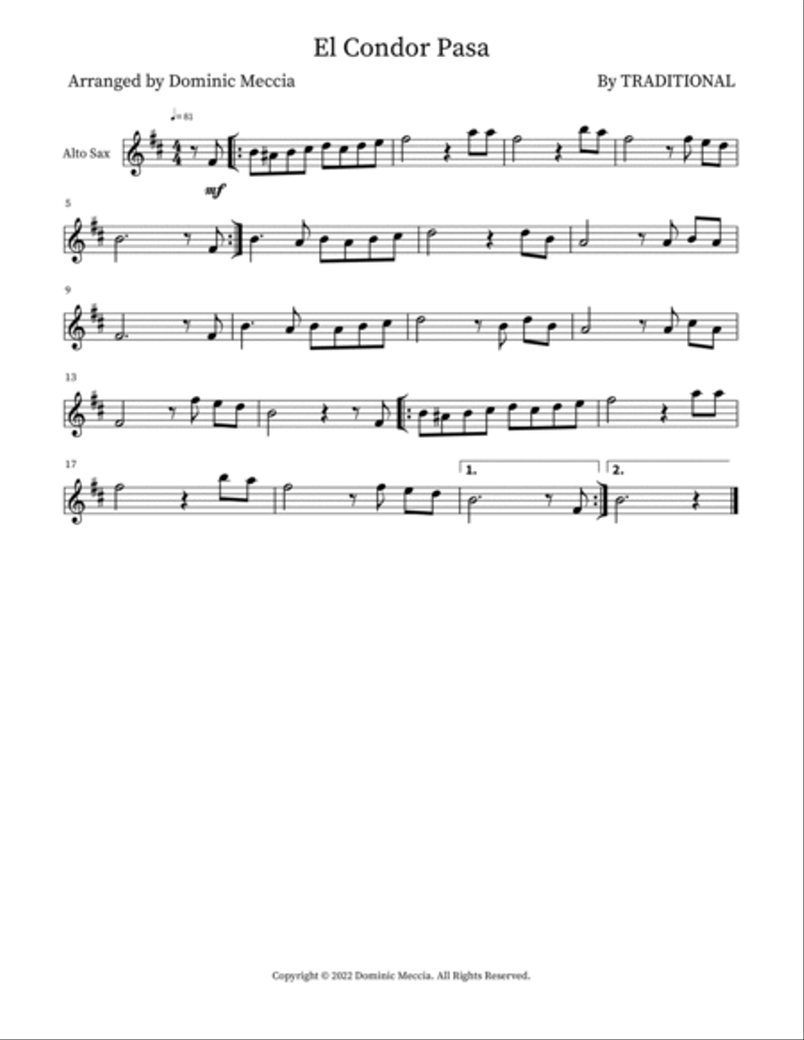 El Condor Pasa Woodwind Duet scores gallery preview page 2