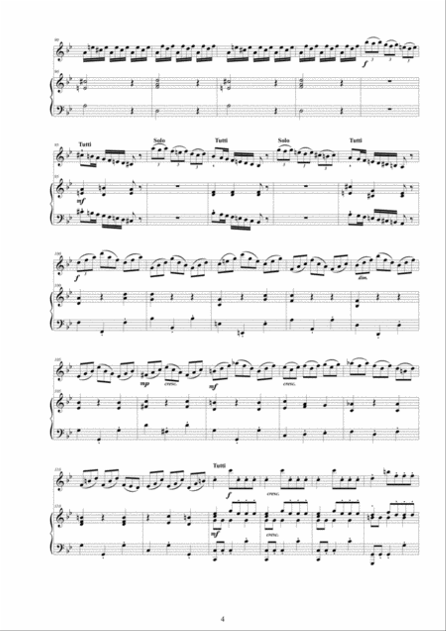 Vivaldi - Violin Concerto No.10 in B flat RV 362 (La caccia) Op.8 for Violin and Piano Violin Solo scores gallery preview page 4