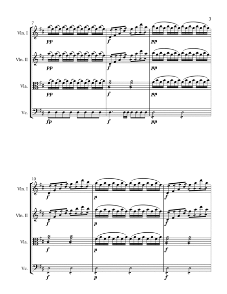 Military Divertimento II. Presto String Quartet scores gallery preview page 3