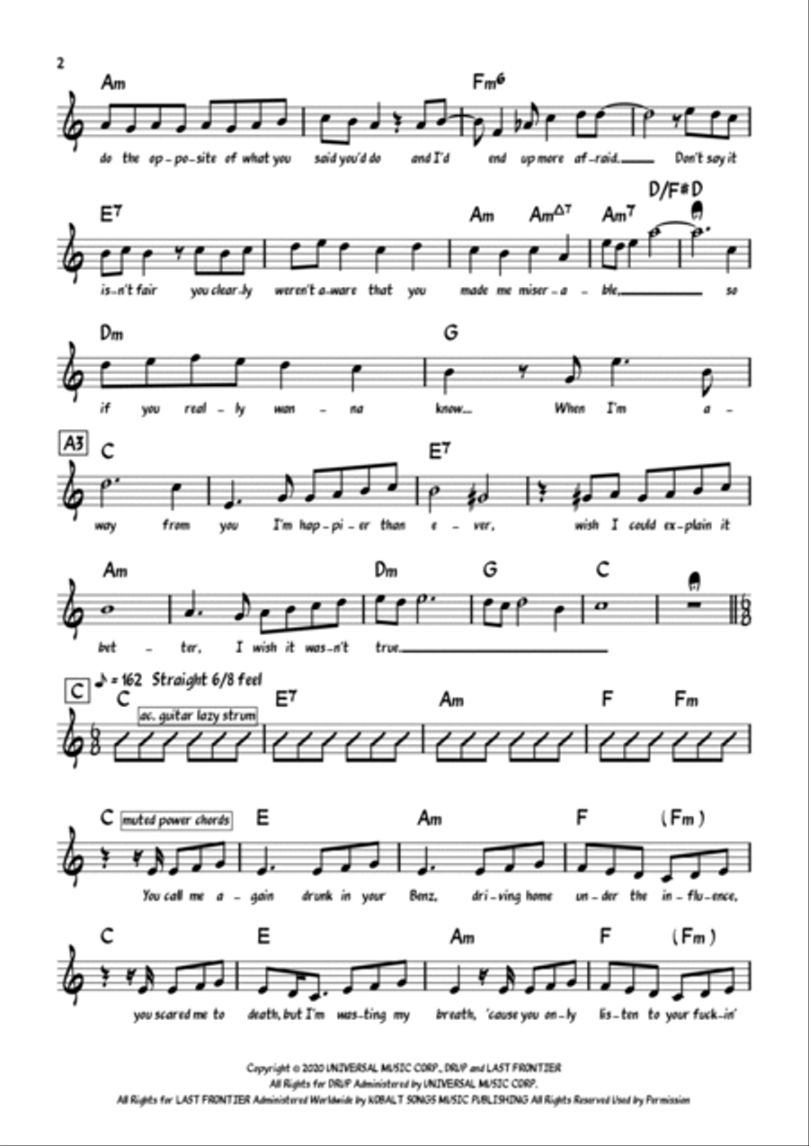 Happier Than Ever Piano scores gallery preview page 2