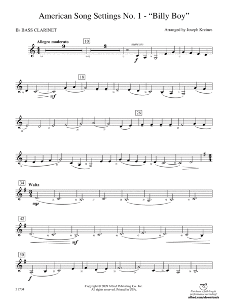 American Song Settings, No. 1: B-flat Bass Clarinet