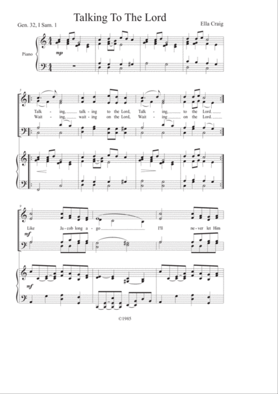 Talking to the Lord 4-Part scores gallery preview page 2