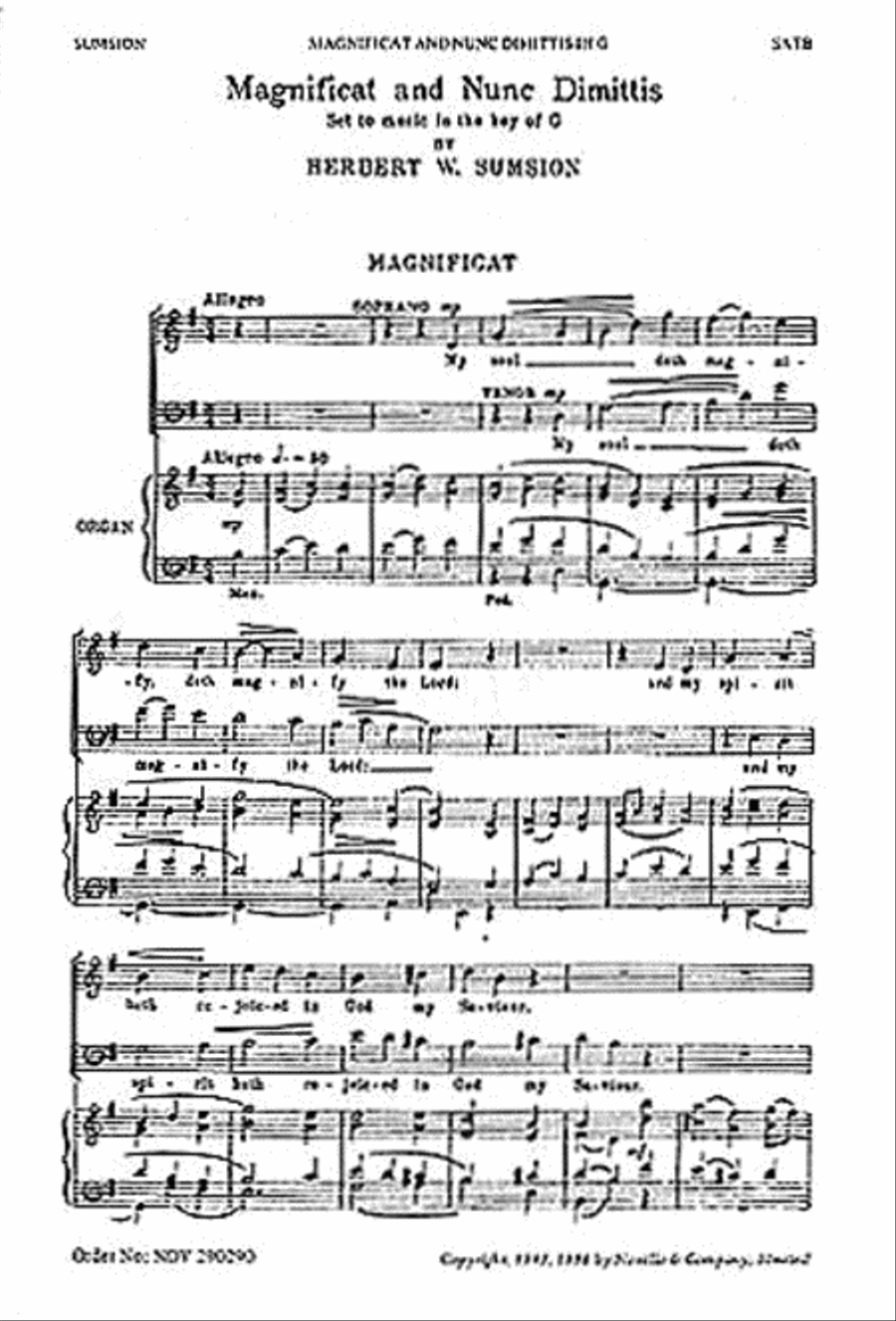 Magnificat and Nunc Dimittis in G 4-Part scores gallery preview page 1