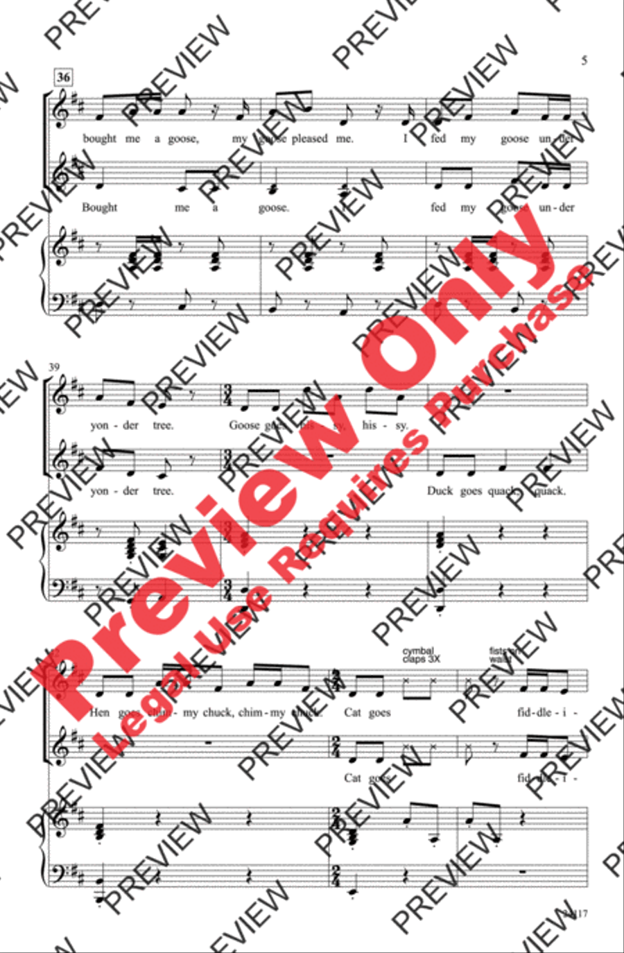I Bought Me a Cat 2-Part scores gallery preview page 5