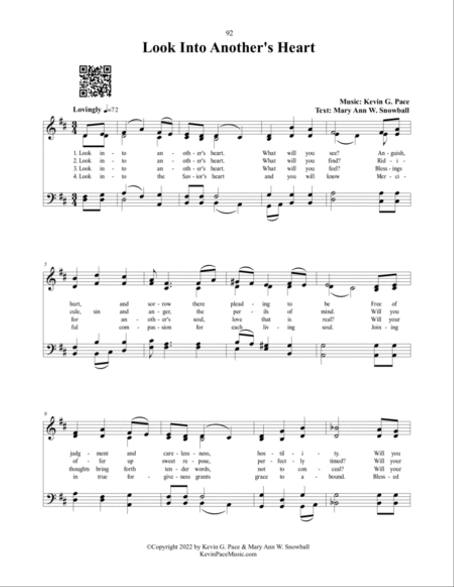 Look Into Another's Heart, a sacred hymn 4-Part scores gallery preview page 2