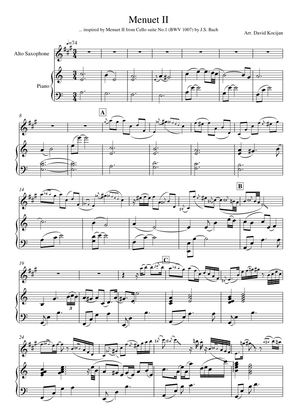Book cover for Menuet II from Cello suite No.1 (alto sax & piano)