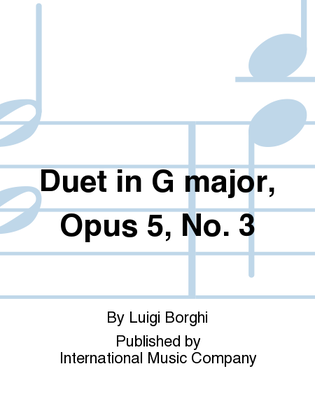 Book cover for Duet In G Major, Opus 5, No. 3
