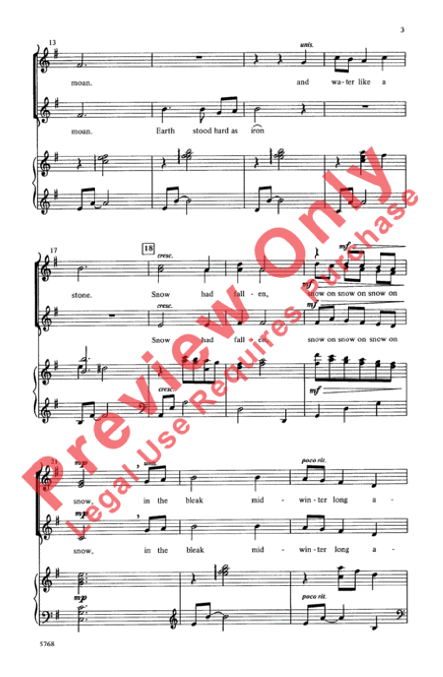 Winter Carol Women's Choir scores gallery preview page 3