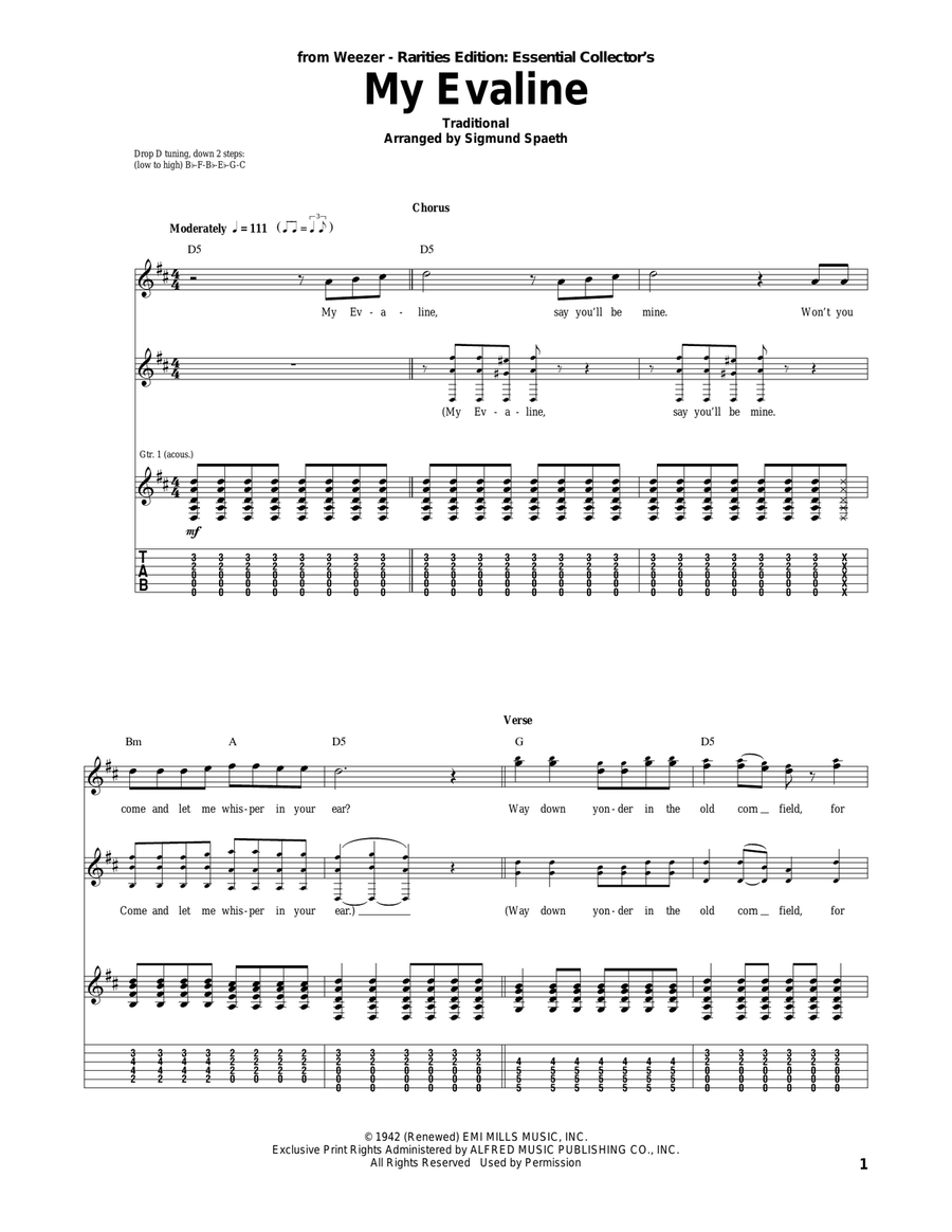 My Evaline My Evaline Acoustic Guitar scores gallery preview page 1