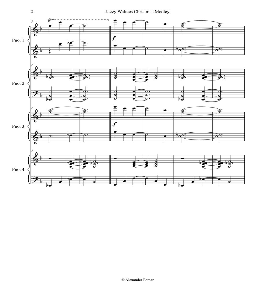 Jazzy Waltzes Christmas Medley - Alexander Pomaz - 8 Hands 2 Pianos image number null
