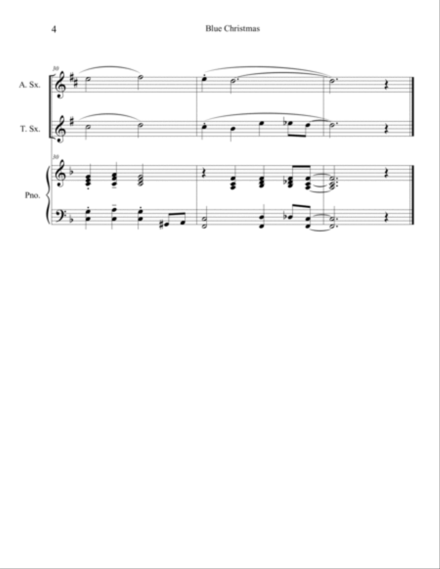 Blue Christmas Woodwind Duet scores gallery preview page 4