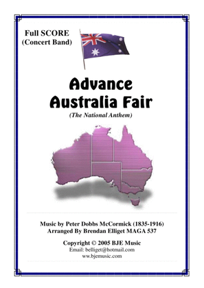 Advance Australia Fair [Bb] Concert Band Score and Parts plus strings PDF