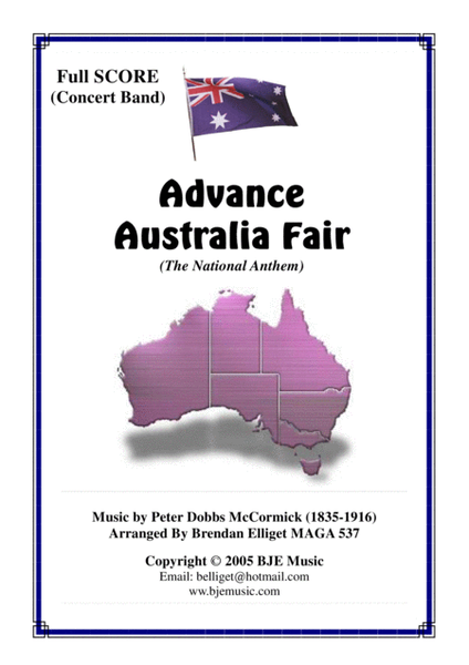 Advance Australia Fair [Bb] Concert Band Score and Parts plus strings PDF image number null