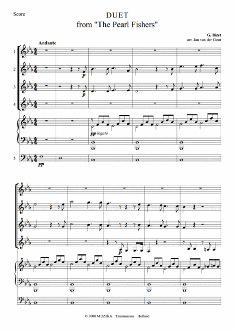 Duet From The Pearl Fishers Set of Parts scores gallery preview page 3