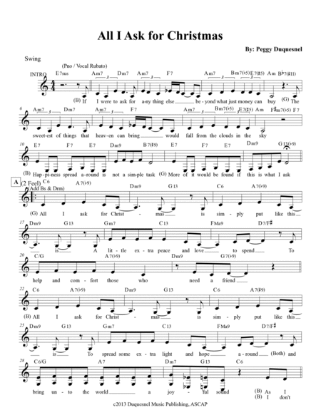 All I Ask for Christmas - Song Book (Lead Sheets) image number null