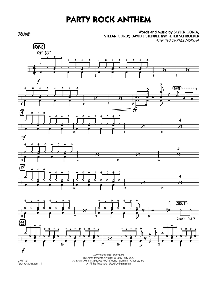 Party Rock Anthem - Drums