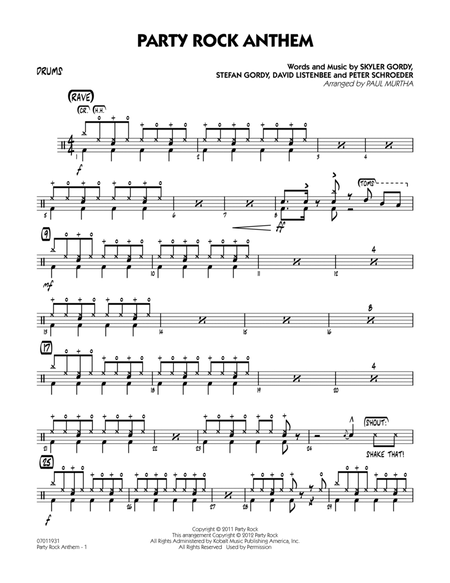 Party Rock Anthem - Drums by Paul Murtha Jazz Ensemble - Digital Sheet Music