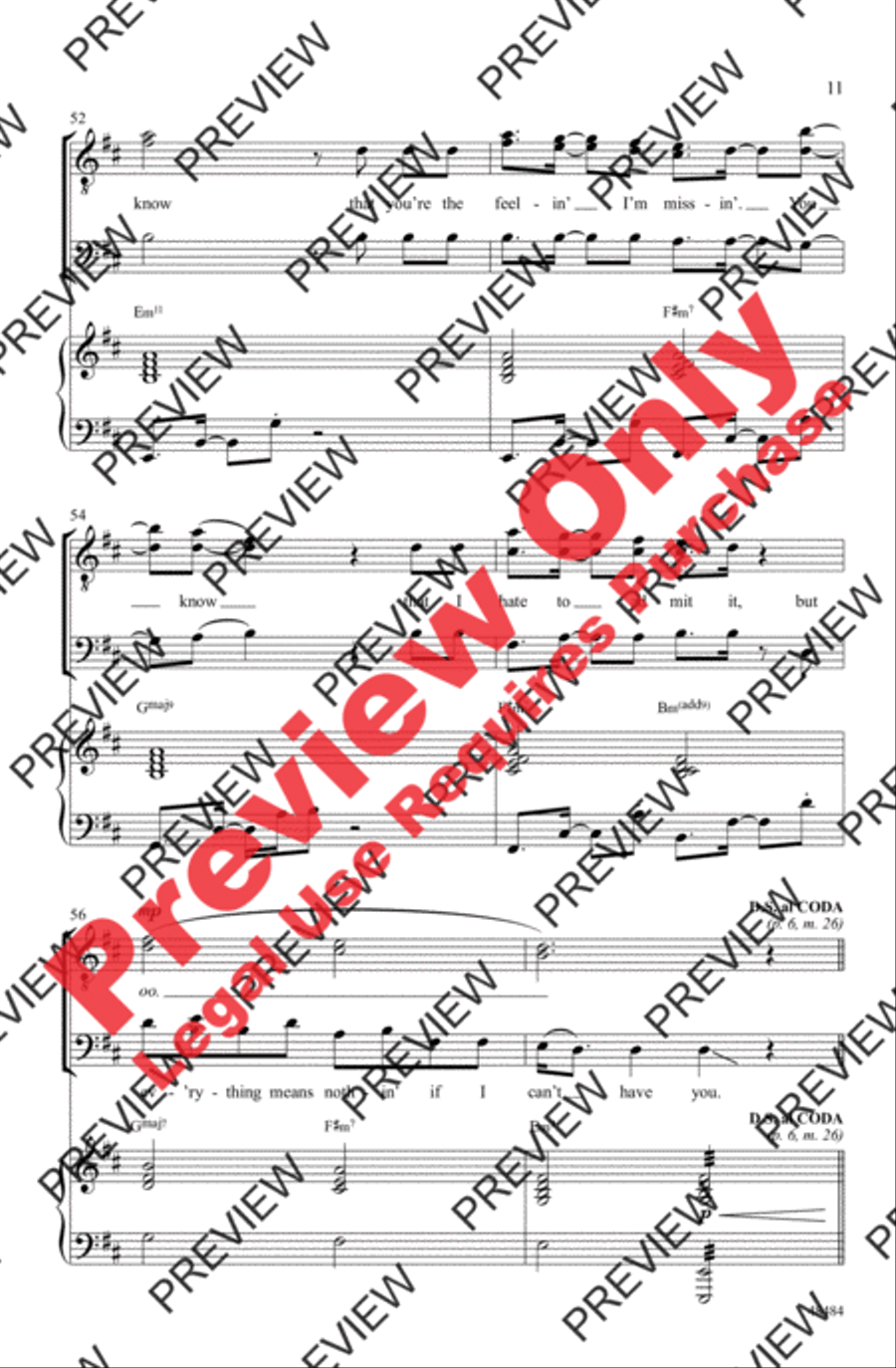 If I Can't Have You Men's Choir scores gallery preview page 11