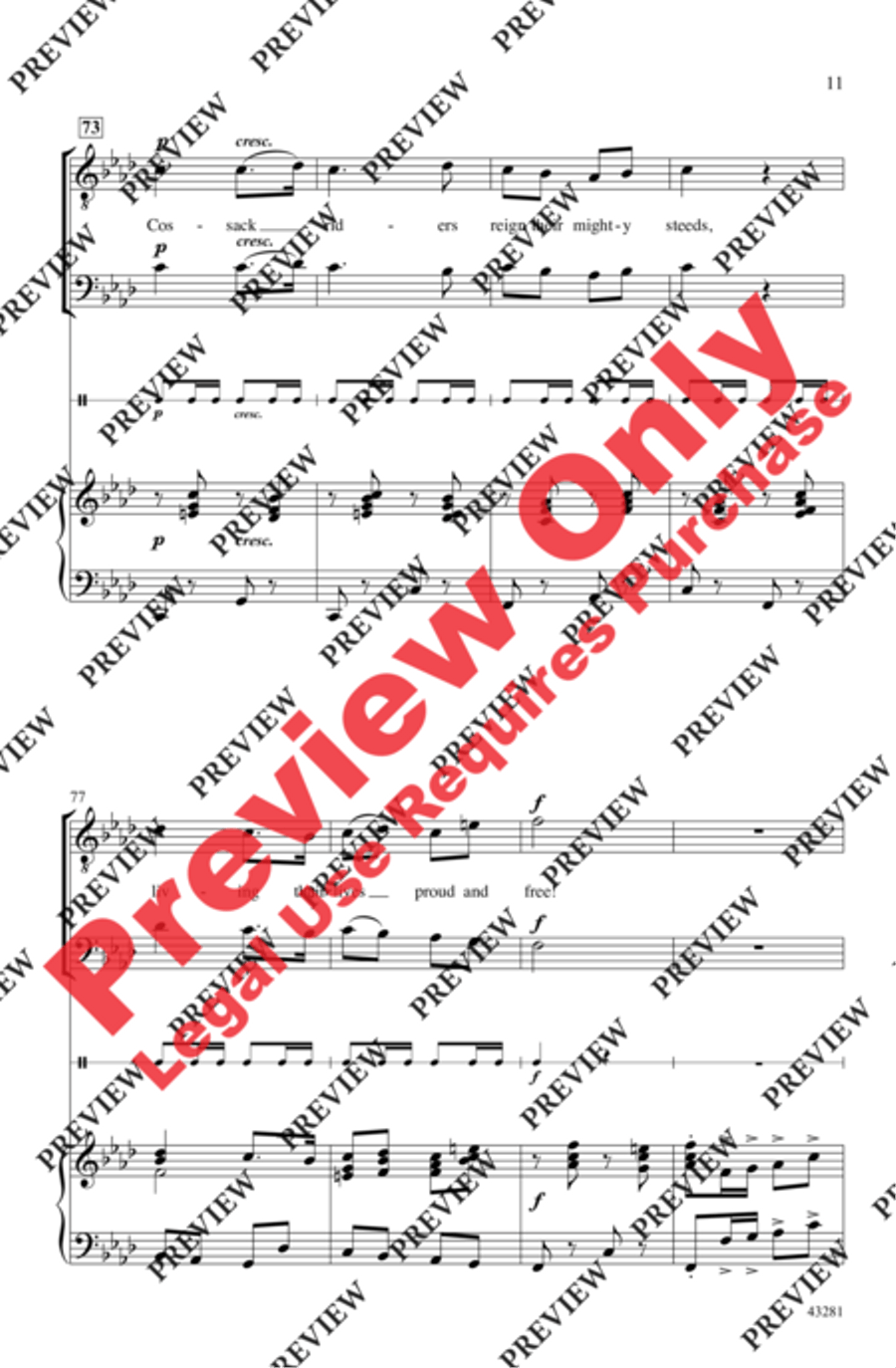 Cossacks of the Steppe Men's Choir scores gallery preview page 11