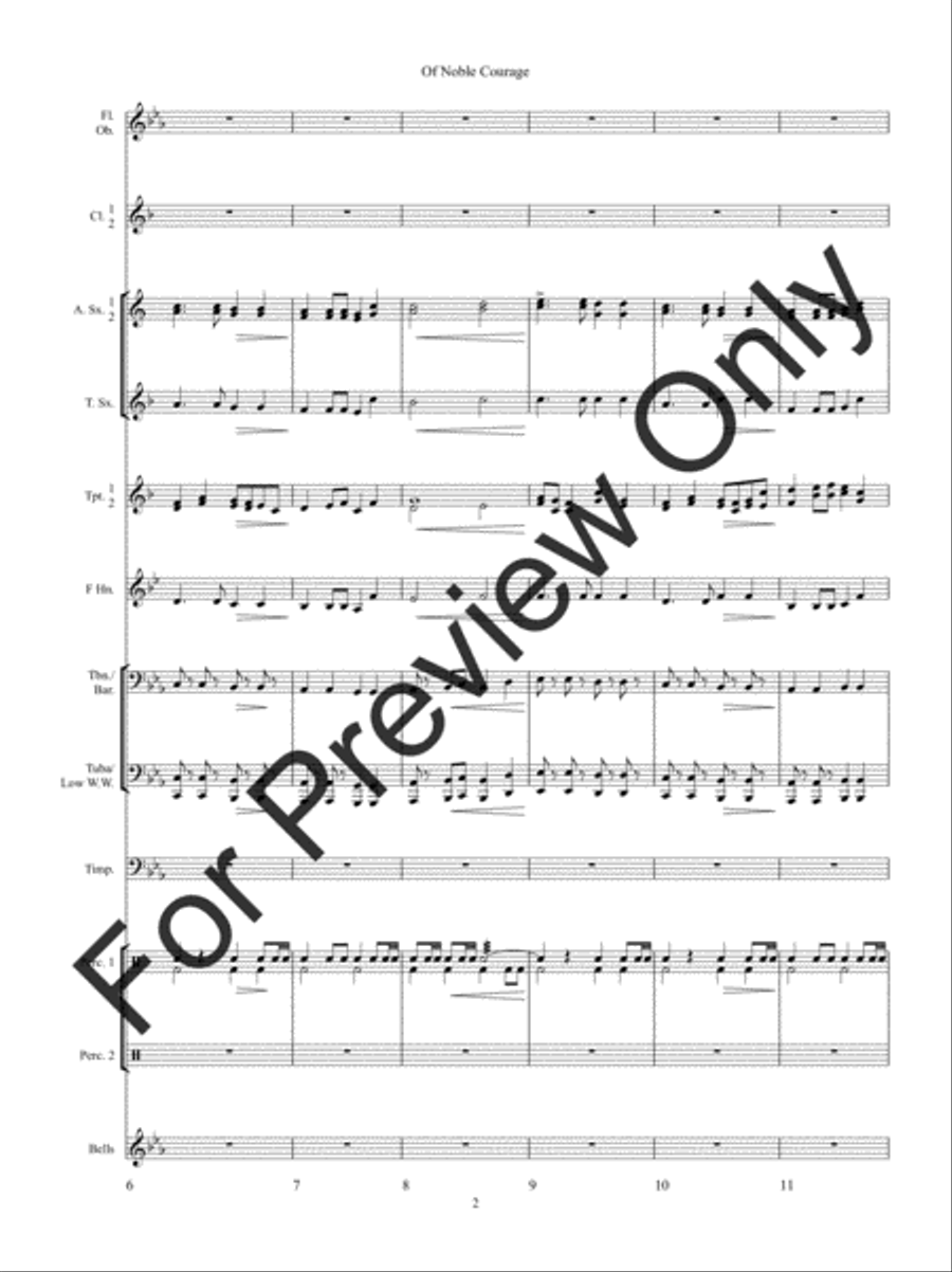 Of Noble Courage Concert Band scores gallery preview page 6