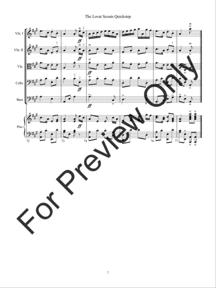 The Lovat Scouts Quickstep String Orchestra scores gallery preview page 10
