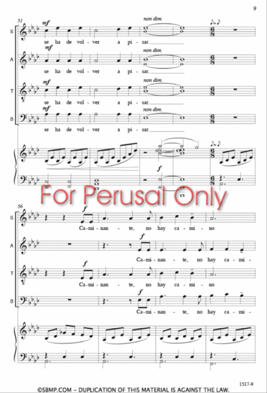 La Cancion del Caminante La Cancion del Caminante 4-Part scores gallery preview page 8